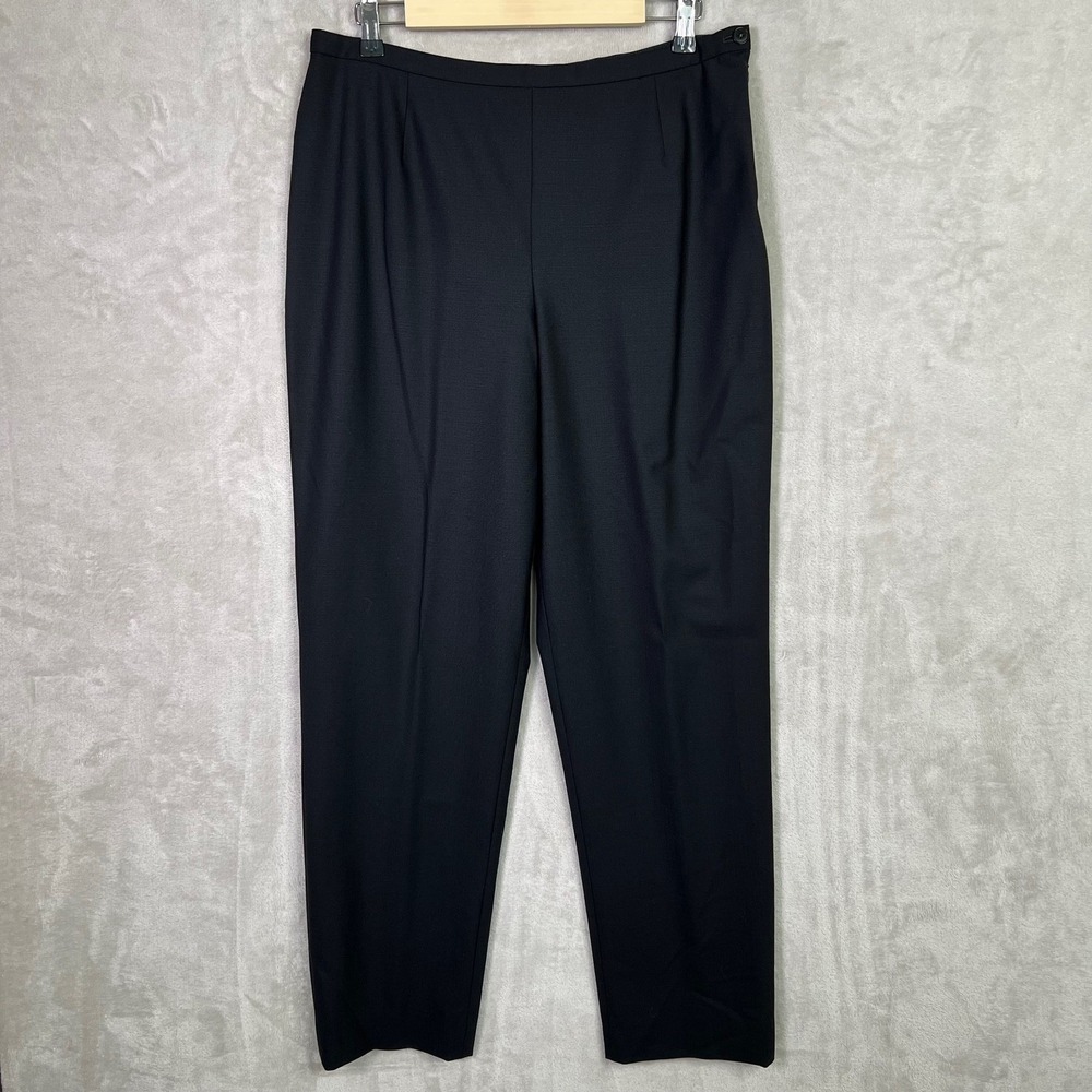 Giorgio Armani Le Collezioni Dress Pants Wool Size 12 Black Formal Women's Italy